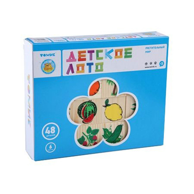 Настольная игра Лото деревянное Растительный мир Томик