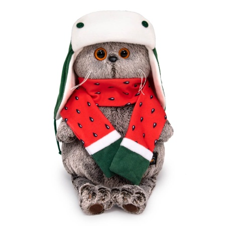 Мягкая игрушка Басик в двусторонней шапке и шарфе - миниатюра 2