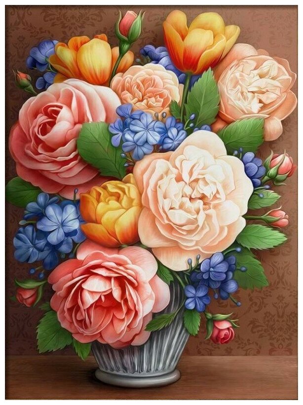 Картина стразами 30*40 Ретро букет - фото 1
