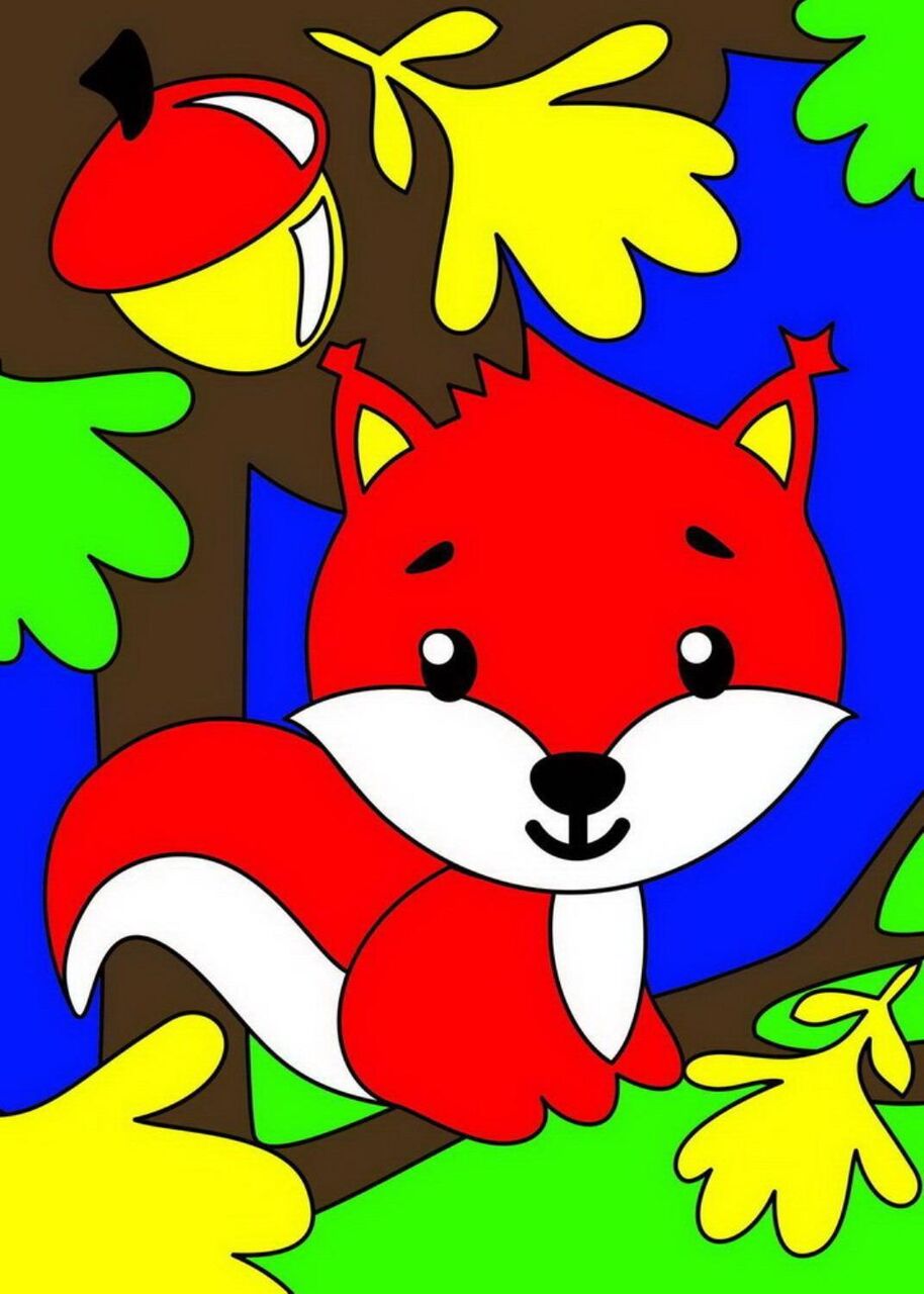 Картина по номерам для малышей Белочка в лесу - фото 1