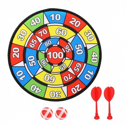 Дартс на липучках 36 см 2 дротика, 2 шарика - фото 1