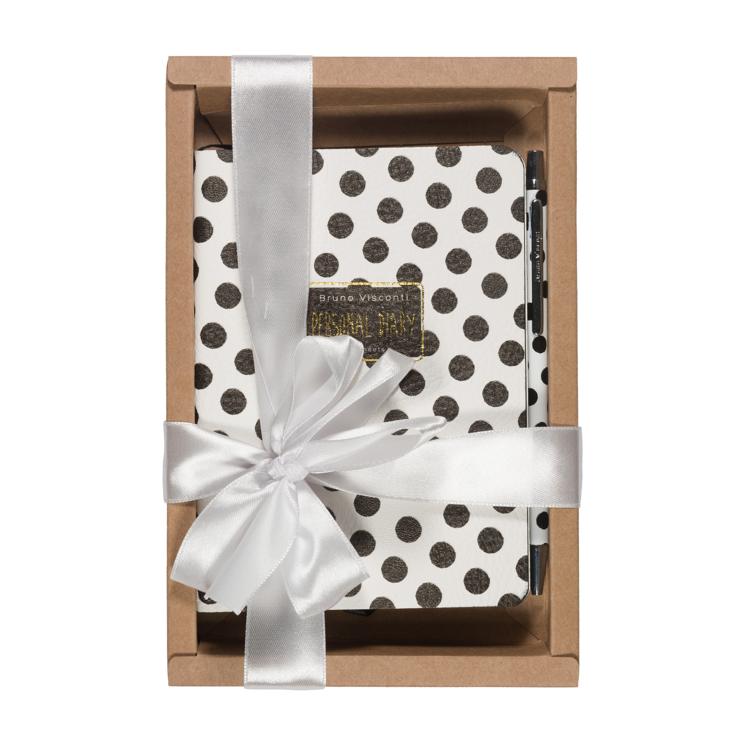 Набор ежедневник и ручка Black&White Горошек Bruno Visconti - фото 1