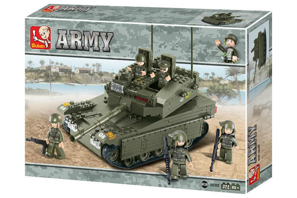 Конструктор СЛУБАН Армия. Танк К-1 344 дет. М38-В0305 - фото 1