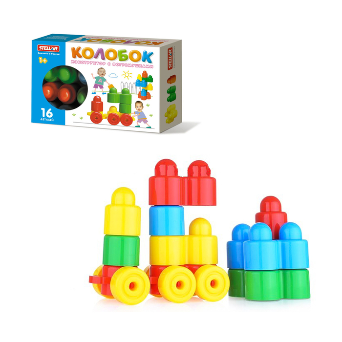 Конструктор блочный Колобок 16д. - фото 1