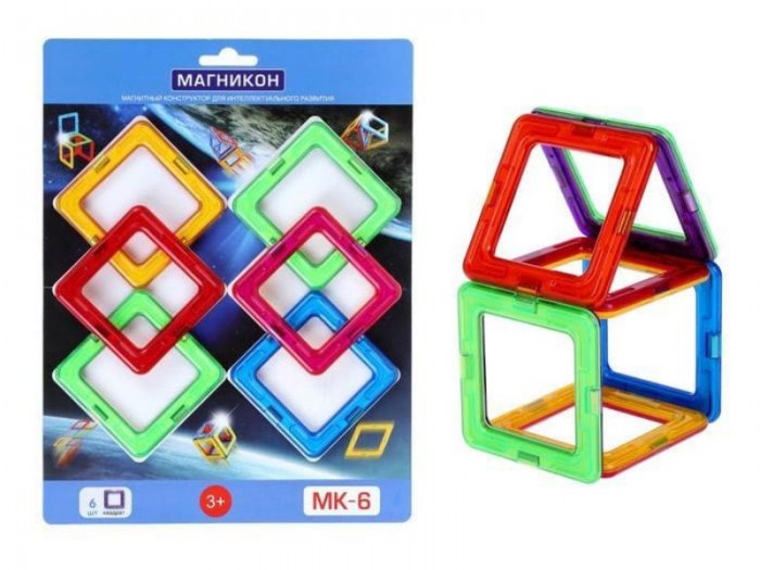 Конструктор магнитный Магникон Квадраты - фото 1
