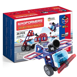 Конструктор магнитный Магформерс Amazinng Police&Rescue Set 26 дет. - фото 1
