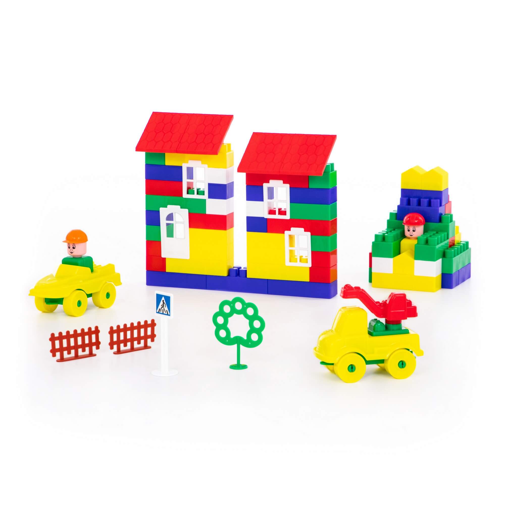 Конструктор блочный Строитель 128эл. в/п - миниатюра 2